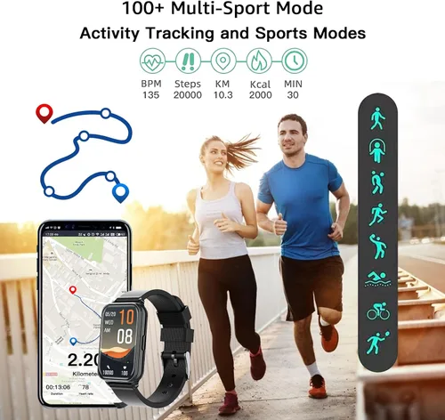 Vista 4 de Smart Watch Fitness Tracker Make/Answer Calls for Women Men with Heart Rate Blood Oxygen Sleep Monitor Sports Modes Step Calorie Counter IP68