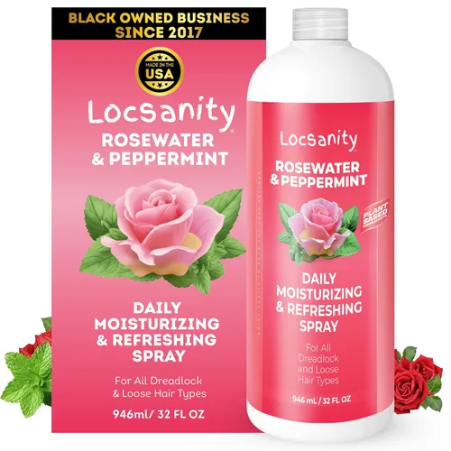 Vista 11 de Loc Spray - Locsanity - Spray hidratante diario de agua de rosas y menta para rastas y rastas, hidratante ligero para control del encrespamiento