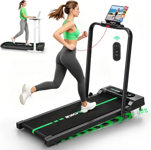 Vista 9 de Caminadoras para el hogar con 7.5 MPH, altavoz integrado, cintas de correr plegables de 3.0 HP con inclinación del 10%, máquina de correr compacta