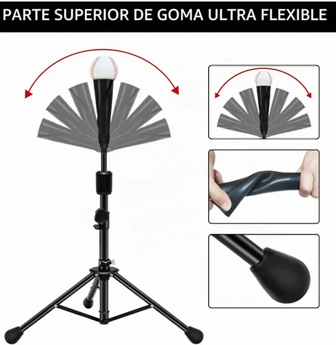 Vista 3 de FDLS Baseball Tee,Adjustable Travel Tripod Stand Batting Tee with Bag