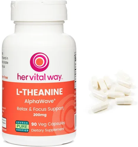 Vista 5 de L-teanina, extra fuerte 200mg Relax & Focus Support, con AlphaWave