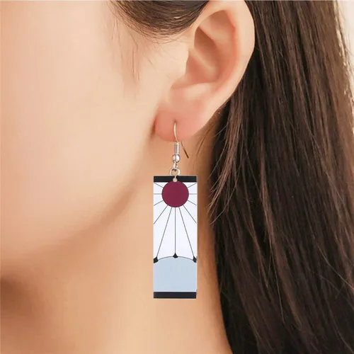 Vista 3 de Tanjiro - Pendientes colgantes para mujer, anime cosplay para hombres, Kimetsu No Yaiba, anime cosplay, regalo de Navidad para niñas, Acrílico, otro