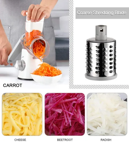 Vista 3 de Ourokhome Rallador rotativo Limón Zester - Rallador de queso de acero inoxidable para frutas, verduras, limón, cirtus