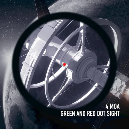 Vista 4 de Pinty 1x30 4 MOA - Mira refleja táctica con puntos rojos y verdes con montaje en voladizo Picatinny Negro, Caqui (mira refleja Tacl FDE)