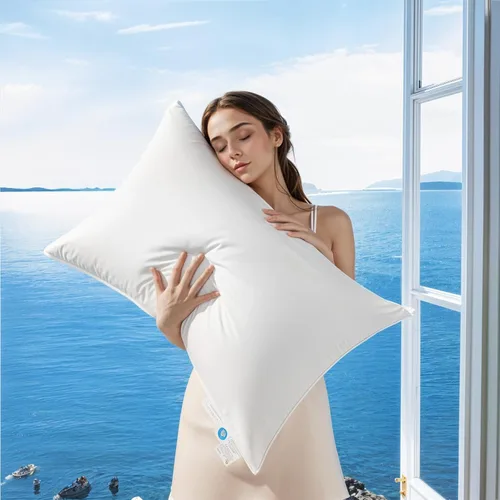 Vista 13 de Canadian Luxury Almohada de plumón de ganso tamaño estándar, poder de relleno 750, 100% algodón con funda de teflón - Almohadas de sueño de ultra