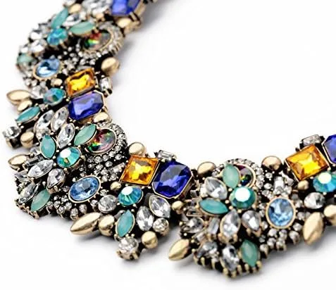 Vista 4 de Charm.L Grace Joyería Vintage Aleación Flores Collar Collar Pendientes Conjunto, Metal