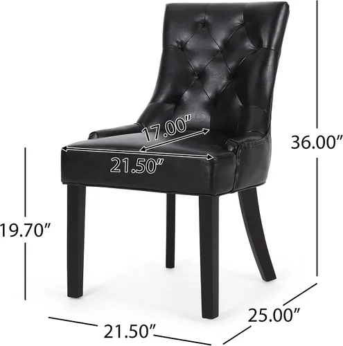 Vista 3 de Juego de 2 sillas de comedor modernas tapizadas de tela con patas cónicas para comedor, cocina, restaurante, escritorio y juegos de mesa y sillas
