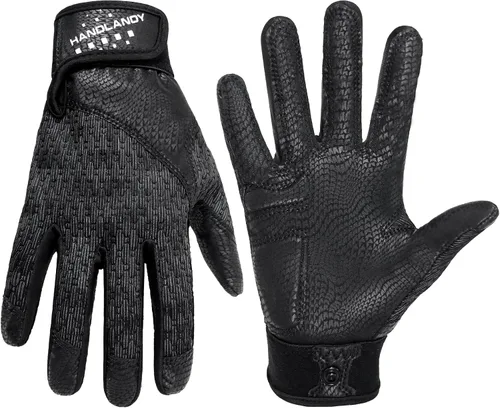 Vista 18 de HANDLANDY Guantes de bateo de béisbol para adultos y jóvenes, guantes de bateo de sóftbol con agarre transpirable para hombres, niños y niñas