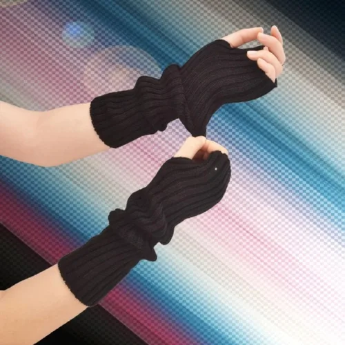 Vista 5 de VTTDB Fundas de brazo lindas mujeres kawaii japonés harajuku Y2k calentador de brazos para niñas guantes góticos sin dedos manga de brazo de punto