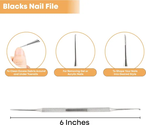 Vista 3 de Stellmacher - Cortaúñas para los pies, kit profesional de cuidado de uñas con cortaúñas de acero inoxidable, kit de manicura y pedicura de 4 piezas