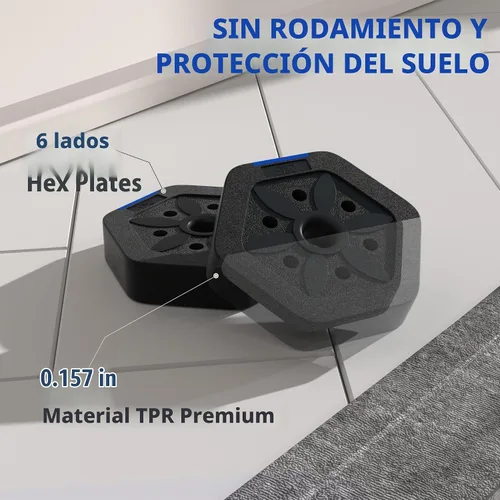 Vista 3 de VIVITORY Juego de mancuernas de pesos ajustables, pesas libres con conector, juego de mancuernas ajustables antideslizantes, barra para gimnasio