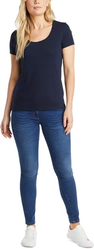Vista 2 de Nautica Camiseta Easy Comfort para mujer, cuello redondo, súper suave, 100% algodón, color liso