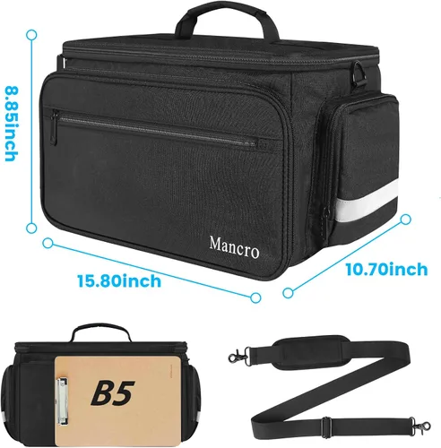 Vista 6 de Mancro Bolsa médica, bolsa de enfermera de salud en el hogar con parte inferior antideslizante, correa de hombro extraíble, organizador de primeros