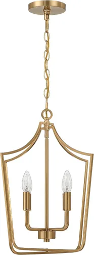 Vista 11 de Creative Co-Op Constance - Lámpara de techo estilo candelabro de metal cónico con 4 luces, color dorado cepillado