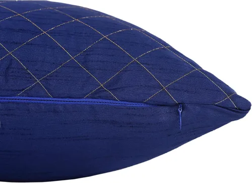Vista 4 de Almohadas bordadas de 12 x 12 pulgadas, fundas de almohada pequeñas decorativas para sofá, fundas de almohada azules, paquete de 2, almohadas