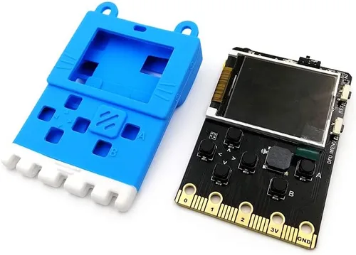 Vista 2 de Kittenbot Meowbit - Consola codificable de videojuegos retro de tamaño de tarjeta para Microsoft Makecode Arcade y Python compatible con micro:bit