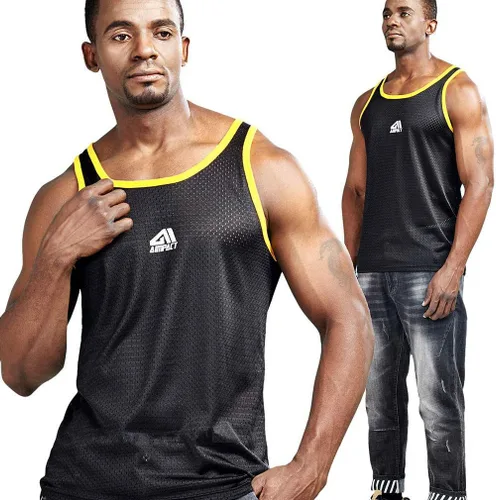 Vista 2 de AIMPACT Camiseta sin mangas de malla casual para hombre