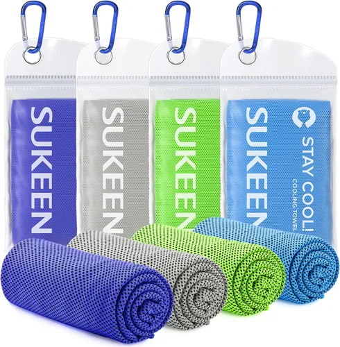 Vista 10 de Sukeen Paquete de 4 toallas refrescantes (40 x 12 pulgadas), envolturas refrescantes para el cuello, toalla de hielo, toalla fría suave