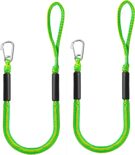 Vista 7 de Líneas de muelle elástico para barcos, líneas de amarre marinas, cuerda de barco para acoplamiento con bucle y accesorios de clip para moto