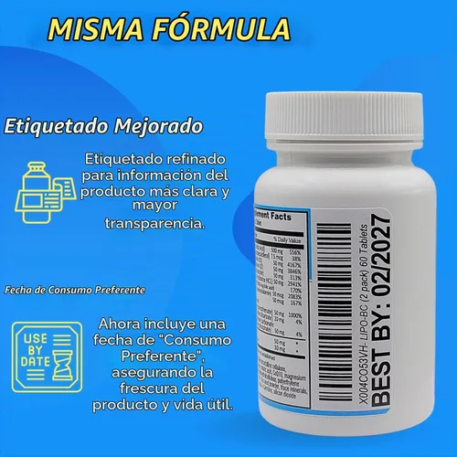 Vista 6 de Legere Lipo-BC B-Complex Pastillas Lipotrópicas, 120 Tabletas