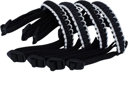 Vista 19 de BubbasGarageTv - Reversible Paracord Grab Handles for Jeep Wrangler - Charcoal Grey & Black - Pick Your Pairs