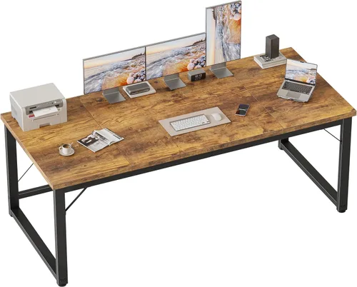 Vista 62 de Mericonia Escritorio para computadora, escritorio de juegos para espacios pequeños, mesa de estilo moderno y simple para oficina en casa, mesa
