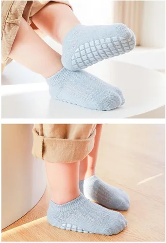 Vista 5 de Baby Boys Girls Non-Slip Socks Infants Toddler Combed Cotton Sock Cartoon Socks Anti-Slip Crew Socks