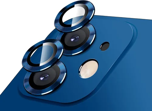 Vista 25 de LucBuy Protector de lente de cámara para iPhone 12 Pro Max, vidrio templado HD de alta calidad, aleación de aluminio, anillo individual, película