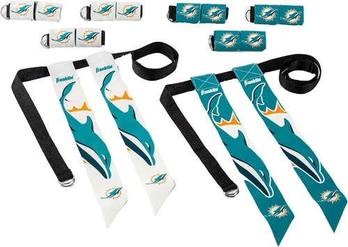 Vista 35 de Franklin Sports NFL - Conjuntos de fútbol con bandera del equipo de la NFL, cinturones + banderas, para niños + adultos, se adapta a cintura