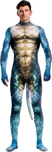 Vista 56 de Disfraz de animal para hombre con estampado de cola grande, overol peludo de elastano para cosplay, fiesta de Halloween