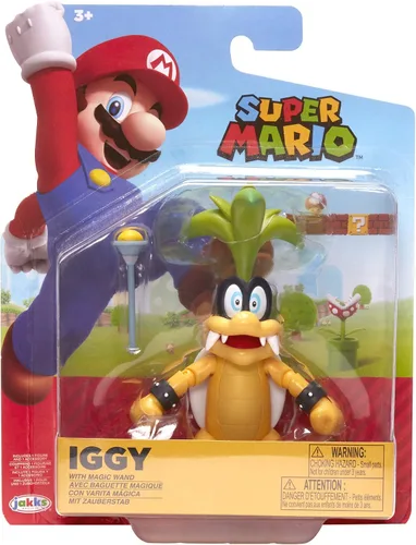 Vista 6 de Super Mario Figura de acción articulada coleccionable de Iggy Koopa de 4 pulgadas con accesorio de varita, perfecta para niños y coleccionistas por