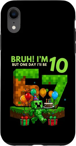 Vista 25 de Bruh I'm 10 But One-Day I'll Be 67 Retro 10th Birthday Kids Case for iPhone 17