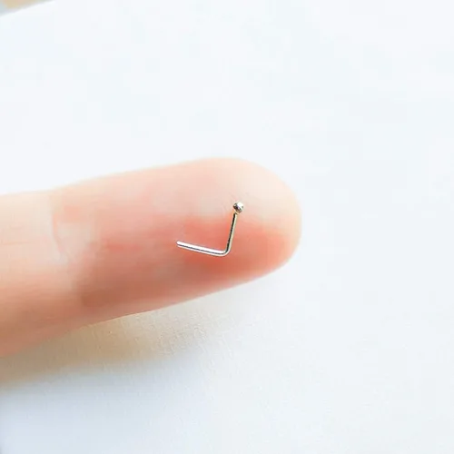 Vista 4 de 1mm Ball Nose Stud Sterling Silver Tiny Super Small Nose Piercing 0.6mm Pin Thickness Silver Dainty Nose Jewelry