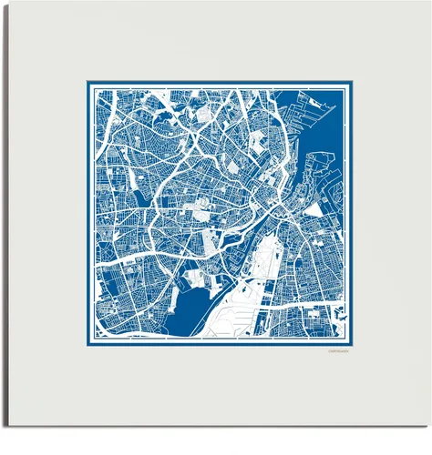 Vista 51 de O3 Design Studio Mapa de corte de papel de París, color negro mate, 20 x 20 pulgadas, arte en papel
