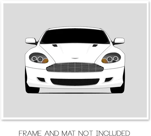 Vista 2 de Custom Car Posters Póster hecho a mano compatible con Aston Martin DB9 (2004-2011), decoración de pared, 8 x 10 pulgadas, impresión satinada