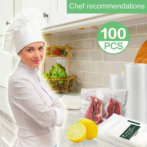Vista 2 de O2frepak 100 bolsas selladoras al vacío grandes de 10 x 14 pulgadas sin BPA y prevención de pinchazos, bolsas de sellado al vacío, ideales