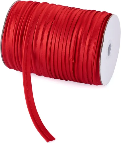 Vista 8 de Beadthoven - Cinta bies de poliéster satinado de 109 yardas/rollo de 3/8 pulgadas con brillo satinado de poliéster de un solo pliegue, cordón