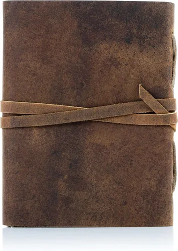 Vista 4 de Diario de cuero hecho a mano con papel rayado de lujo y pluma Cuaderno de escritura diario Cuaderno diario encuadernado para hombres y mujeres