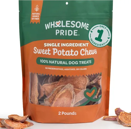 Vista 14 de Wholesome Pride - Caprichos de batata – premios naturales para perros – veganos, sin gluten y sin granos Sin conservantes, 100% batata, suavemente