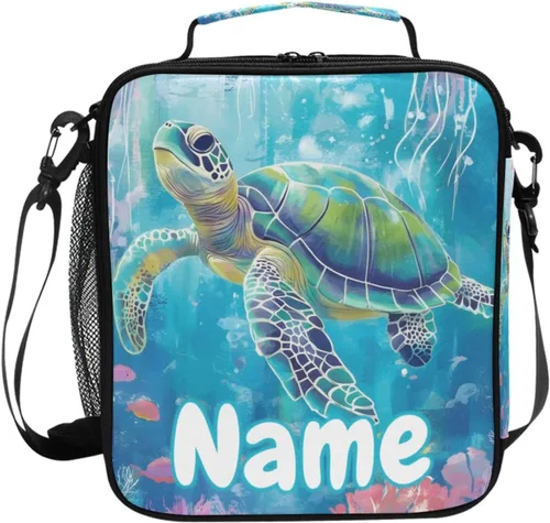 Vista 88 de Lonchera con patrón de cuadros blancos y negros, bolsa de almuerzo aislada, bolsa de preparación para niños, correa de hombro congelable a001