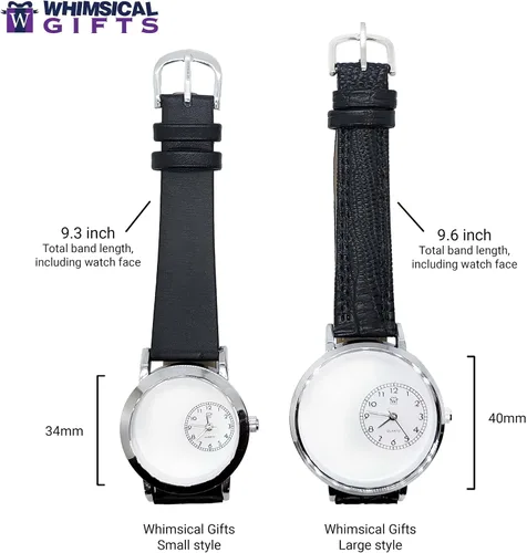 Vista 2 de Whimsical Gifts Christmas Santa Claus 3D Watch Gold or Silver Finish Large or Small Unique Fun Novelty Handmade in USA Red Leather Watch Band