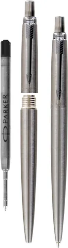 Vista 3 de Parker Bolígrafo Jotter, acero inoxidable, punta media, tinta negra