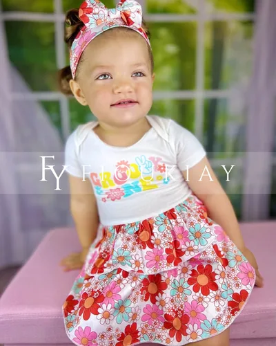 Vista 5 de fioukiay Conjuntos de ropa para bebés recién nacidos, conjuntos de falda infantil