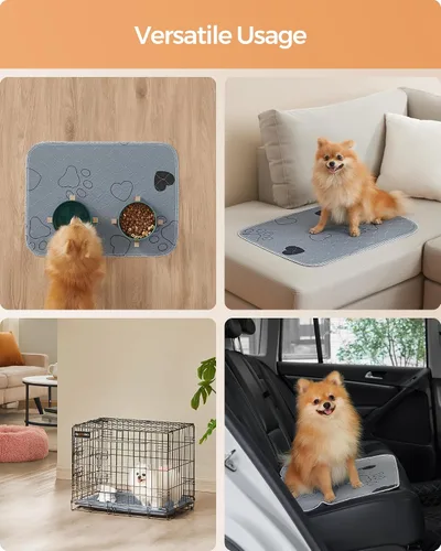 Vista 7 de Feandrea Almohadilla lavable para orina de perro, paquete de 2, reutilizable, 24 x 18 pulgadas, S, impermeable para entrenamiento de mascotas, a