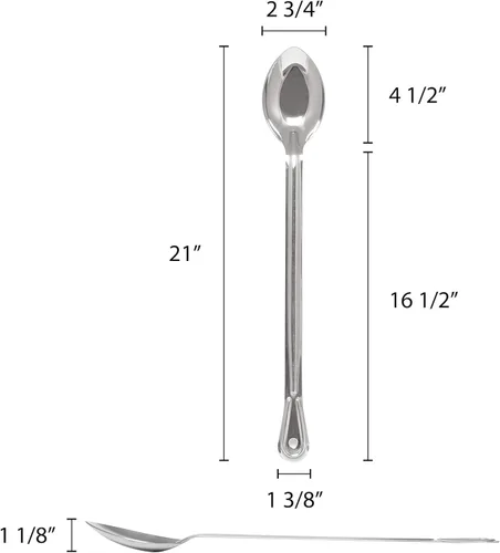 Vista 5 de TrueCraftware - Cuchara para untar de acero inoxidable extra larga de 21 pulgadas, resistente de 0.1 in- Cuchara de servir para cocinar, mezclar