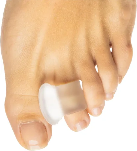 Vista 10 de ZenToes Separadores de dedos de gel para dedos superpuestos, juanetes, alineación del dedo gordo, corrector y espaciador, paquete de 4 (beige)