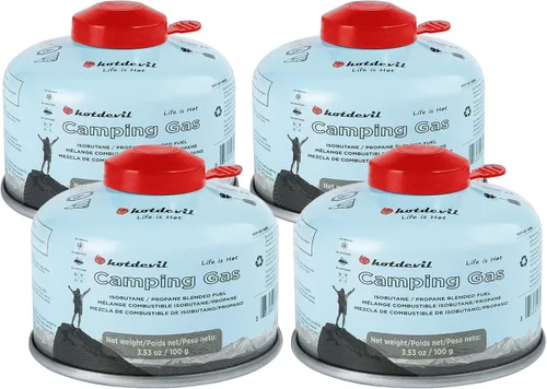 Vista 11 de Hotdevil Recipiente de combustible de isobutano de 100 gramos para estufa de camping Recipiente de combustible de butano y propano para camping