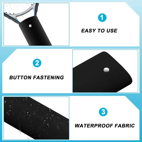 Vista 4 de Blueweenly 4 fundas para mango de raqueta de tenis, cubierta de agarre de raqueta de tenis, mango protector extraíble antideslizante de lona