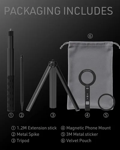 Vista 8 de MOSENVKA Magnetic Golf Tripod & Monopod Phone Holder Swing Recording Trípode ajustable para palos de golf para selfie, montaje en tierra para grabar
