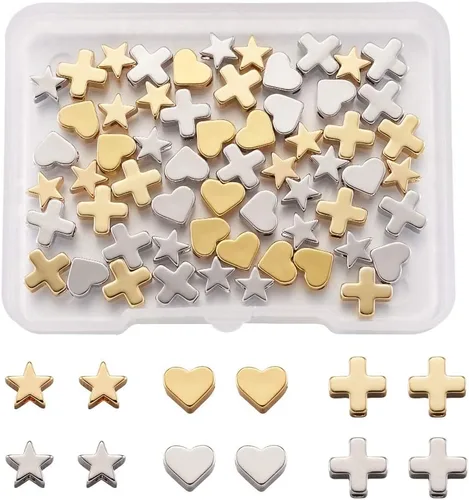 Vista 10 de Craftdady 600 cuentas espaciadoras tibetanas de 10 estilos, colores mezclados, aleación de metal, dijes para pulseras, collares, suministros